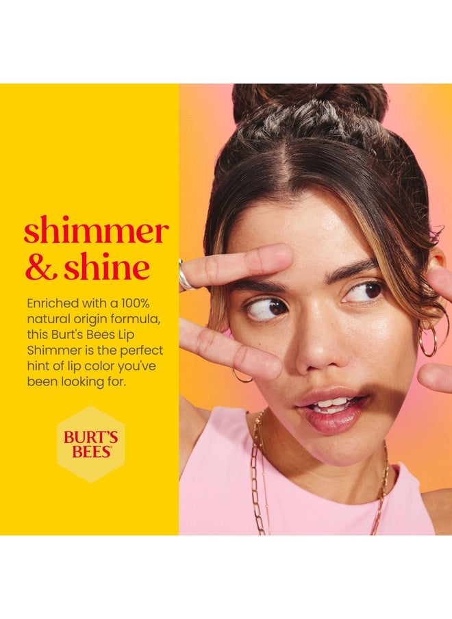 Burt's Bees Lip Shimmer Peony; Warm, Luminescent Color; High Impact, Instant Moisture; with Shea and Cocoa Butters; 100% Natural Origin; Pack of 9. (Packaging May Vary)