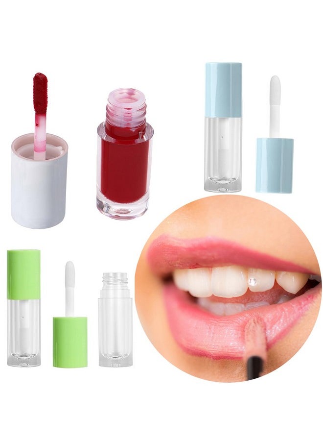 Qeuly 4 Piece Lip Gloss Tubes, 6ml Empty Lip Gloss Tubes with Wand, Clear Plastic Lip Gloss Containers for Skin Care Oil DIY Makeup Lipgloss Making Kit (D25xH86mm)