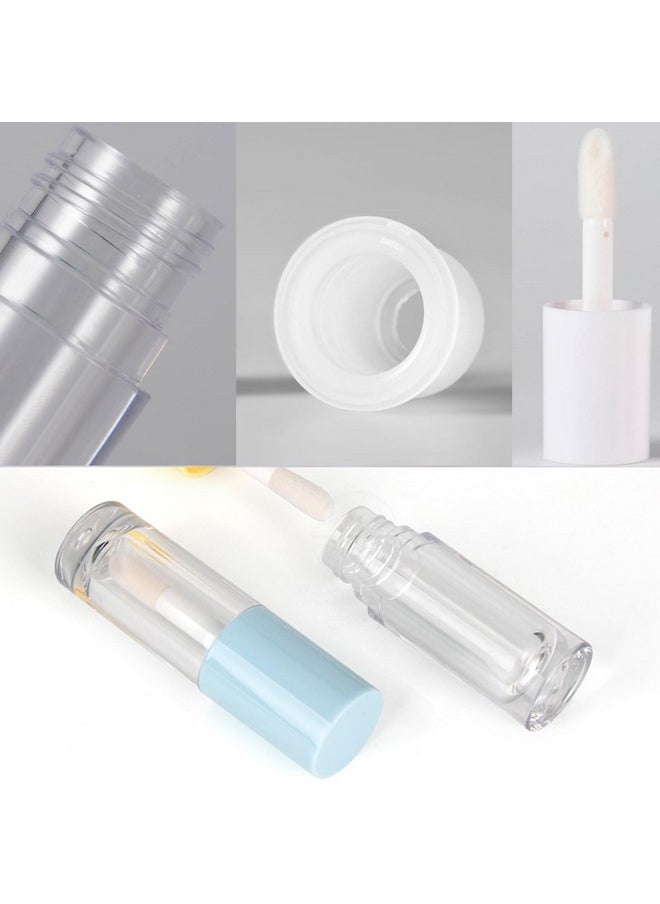 Qeuly 4 Piece Lip Gloss Tubes, 6ml Empty Lip Gloss Tubes with Wand, Clear Plastic Lip Gloss Containers for Skin Care Oil DIY Makeup Lipgloss Making Kit (D25xH86mm)