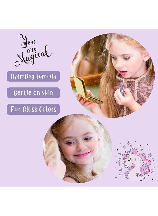 Expressions 14pc Lip Gloss for Girls - Glossy Lip Gloss Tubes | Non Toxic Lip Gloss Set - Unicorn Princess Birthday Party Favors Kids Makeup