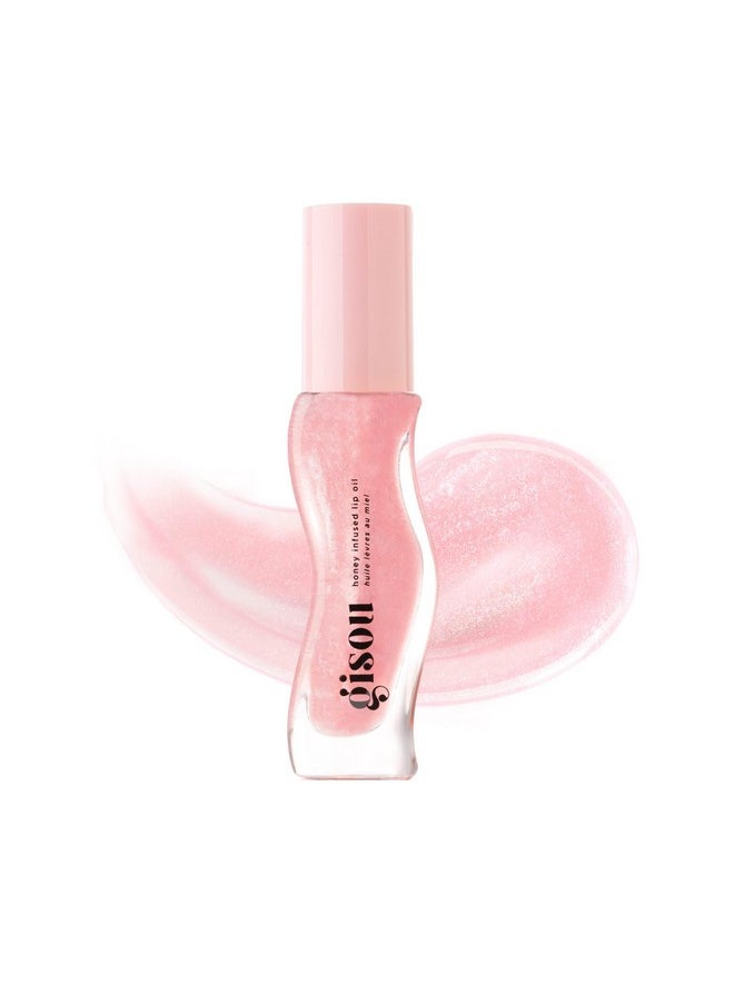 Gisou Honey Infused Hydrating Lip Oil, Nourishing Lip Moisturizer for Dry Lips, High Shine, Smooth Finish, Clear Pink Shimmer Shade, Fresh Watermelon Scent, Watermelon Sugar, 8ml