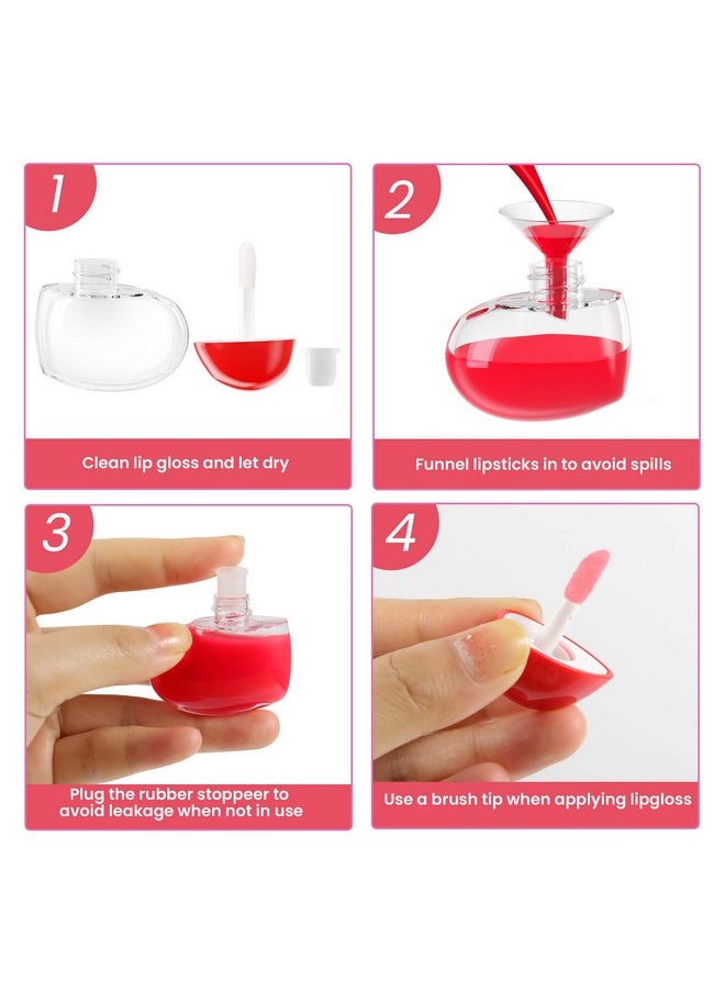 RONRONS 20 Pieces Heart Lip Gloss Tubes, Clear Plastic Empty Lip Gloss Container Cute Heart Shape Mini Lipgloss Tubes with Wand Bulk for Women Girls DIY Cosmetics Small Business