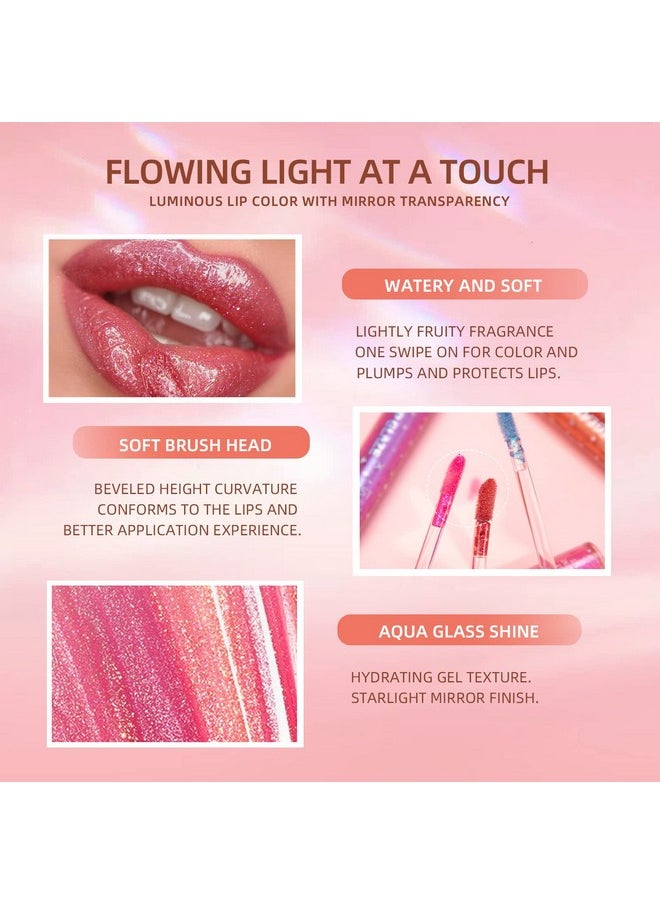 Aseawave Girls Lip Gloss, Shimmery Lip Glosses for Girls Teens & Women, | Syrupy gloss| Glossy Finish| Long-lasting| Moisturizing| Highlighting| Natural-beauty | Lip Glow Set