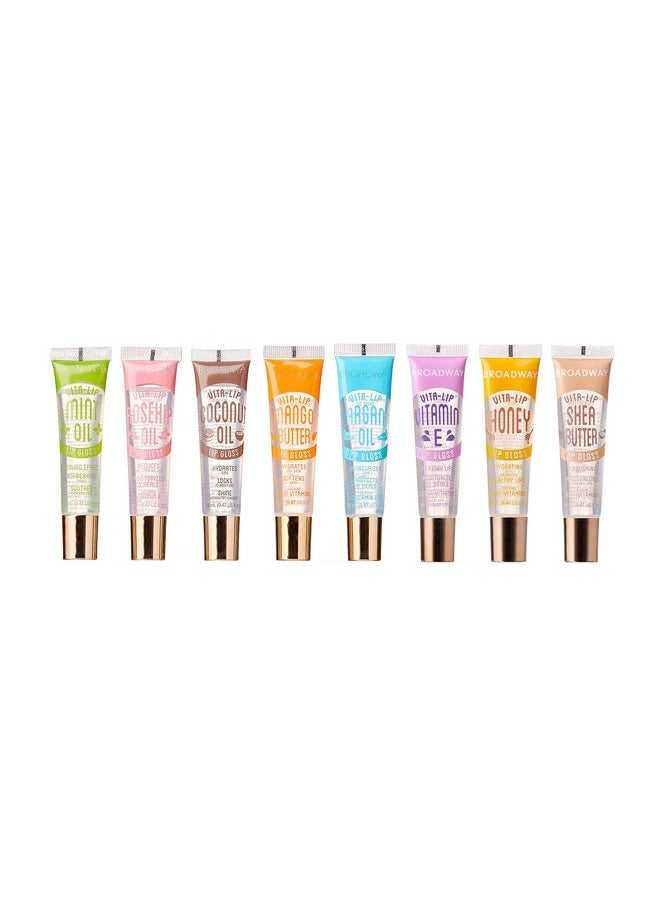 8 Pack ALL Flavor Broadway Vita-Lip Gloss Oil by Kiss Cosmetics