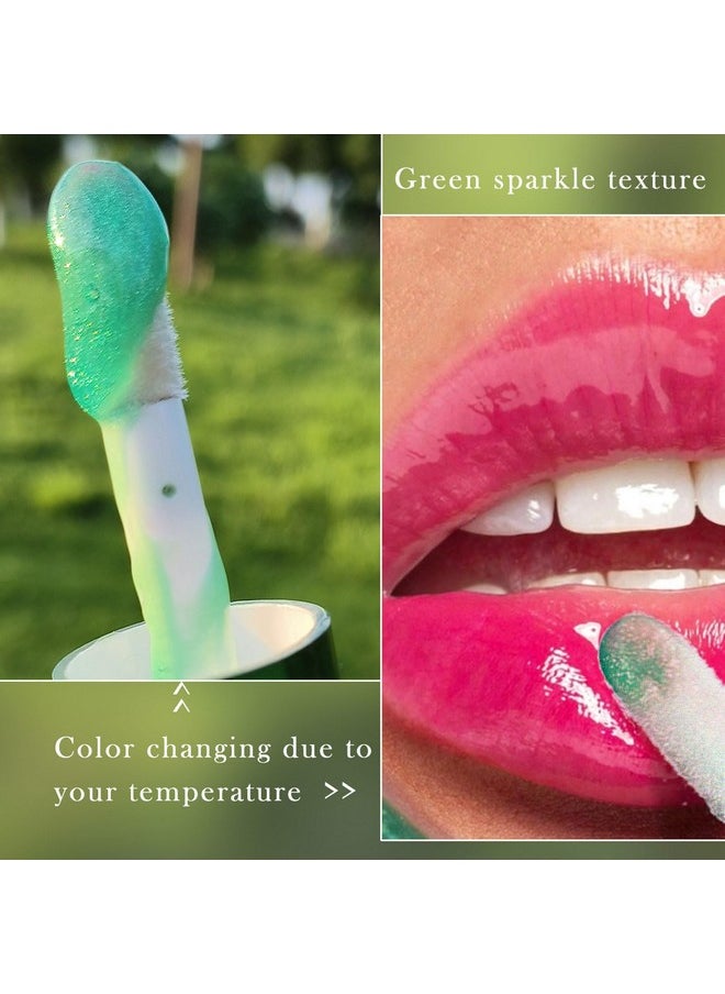 SWETIYOU Color Changing Lip Gloss PH Tinted Lip Oil, Green to Pink, Color Change Effect, Shine Finish, Mood Lip Oil Gloss Balm, Long Lasting Moisturizing Lip Glow Oil for Dry Lips (01)