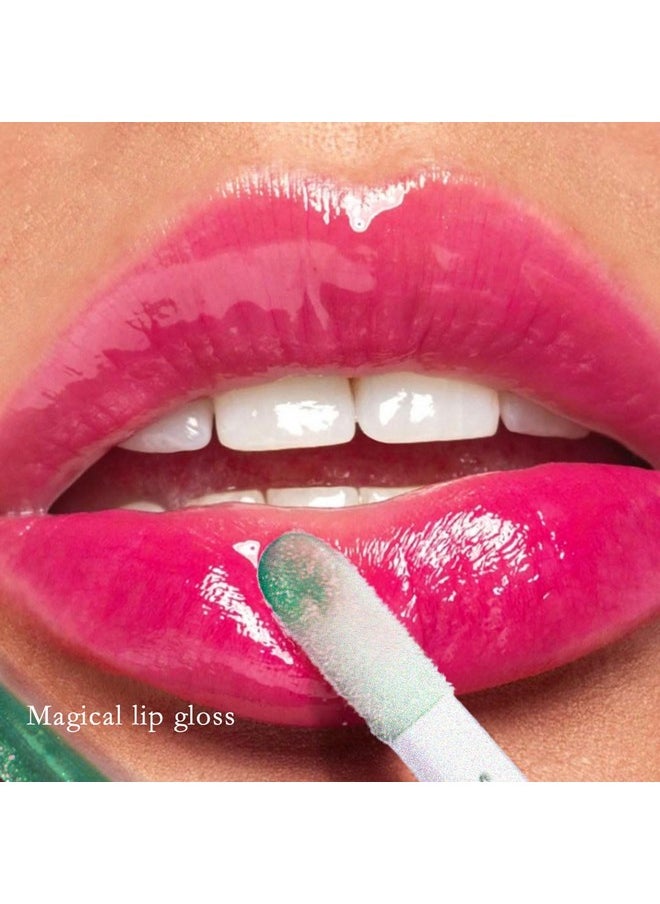 SWETIYOU Color Changing Lip Gloss PH Tinted Lip Oil, Green to Pink, Color Change Effect, Shine Finish, Mood Lip Oil Gloss Balm, Long Lasting Moisturizing Lip Glow Oil for Dry Lips (01)