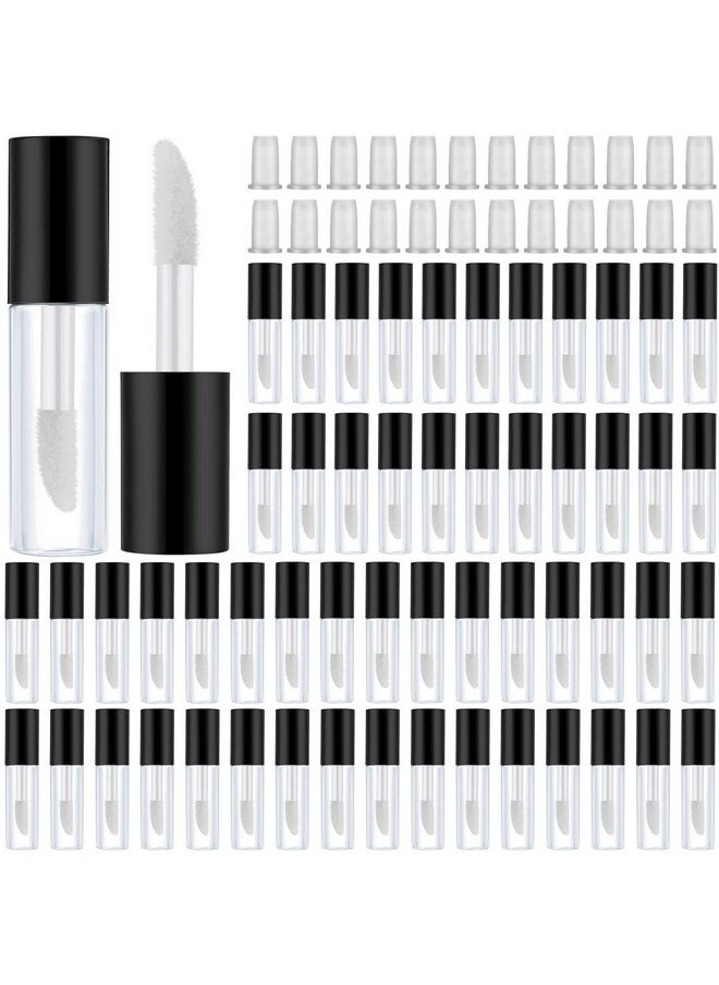100 Pieces 1.2 ml Clear Mini Lip Gloss Tube Refillable Empty Lip Balm Gloss Containers Bottles Transparent Mini Lipstick Containers for Women DIY Makeup(Black)