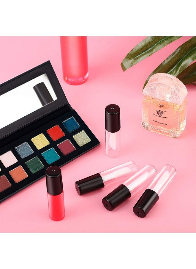 100 Pieces 1.2 ml Clear Mini Lip Gloss Tube Refillable Empty Lip Balm Gloss Containers Bottles Transparent Mini Lipstick Containers for Women DIY Makeup(Black)