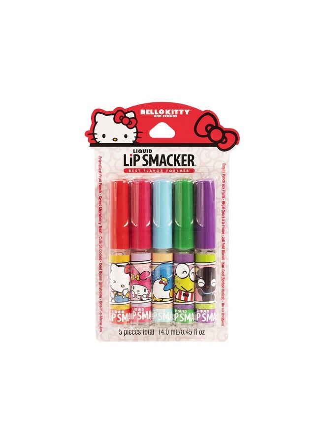 Lip Smacker Sanrio Hello Kitty and Friends Flavored Liquid Lip Gloss | Dry Lips | For Kids, Men, Women | Stocking Stuffer | Christmas Gift | Set of 5