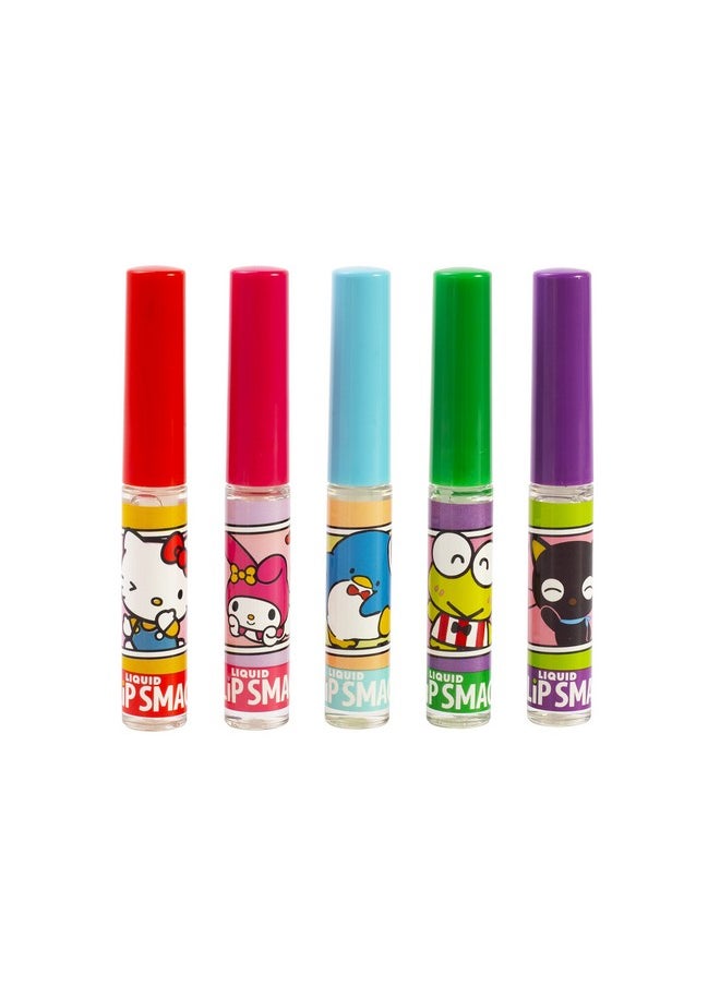 Lip Smacker Sanrio Hello Kitty and Friends Flavored Liquid Lip Gloss | Dry Lips | For Kids, Men, Women | Stocking Stuffer | Christmas Gift | Set of 5