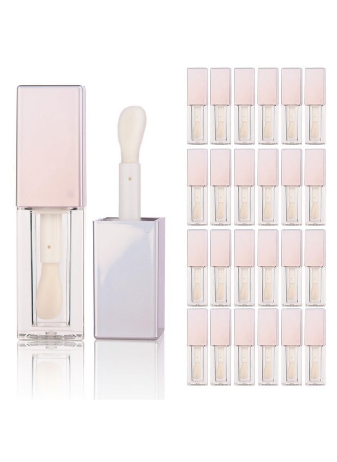 COSIDEA 24pcs 5ml Empty square Holigraphic silver lipgloss tubes bulk wholesale with big wand lipgloss containers large doe foot tube