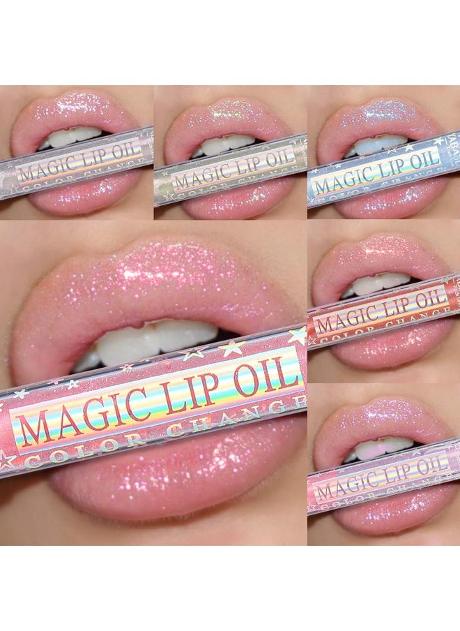 Petansy Shimmery Glitter Lip Gloss 6 Colors Liquid Lipstick Set Plumping Lip Oil | Syrupy gloss | Long Lasting | Moisturizing| High Shine | Lip Glow Set (6 Colors/Set)