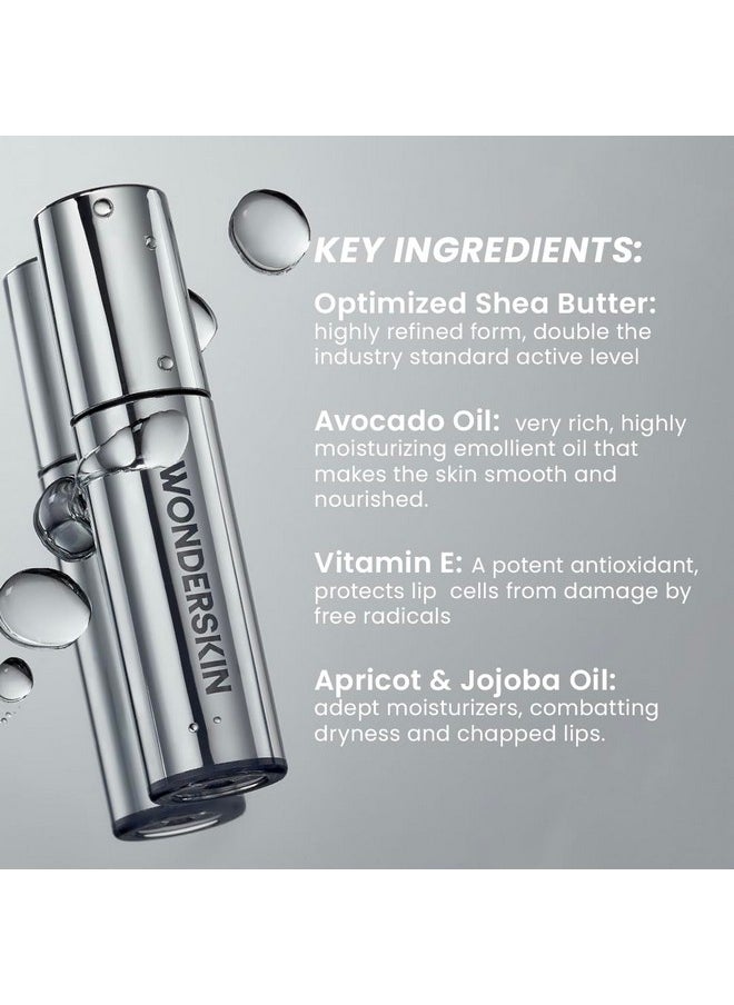 Wonderskin Lip Oil - Lip Rehab Serum Oil, Hydrating and Moisturizing Clear Lip Oil for Dry Lips - Natural, Vegan and Non-sticky Lip Gloss Oil