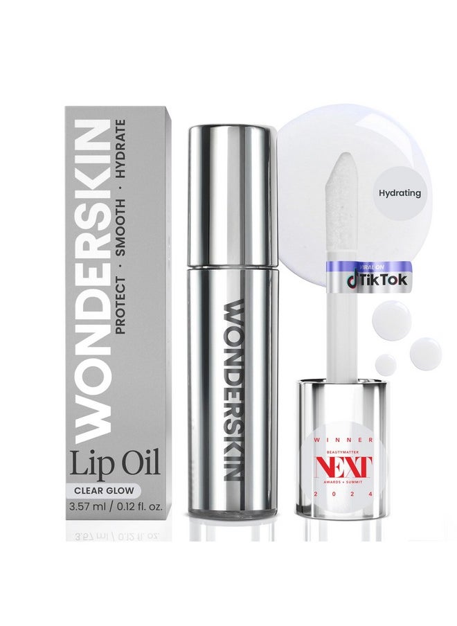 Wonderskin Lip Oil - Lip Rehab Serum Oil, Hydrating and Moisturizing Clear Lip Oil for Dry Lips - Natural, Vegan and Non-sticky Lip Gloss Oil