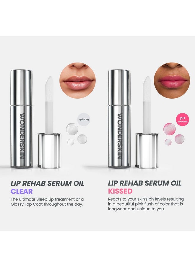 Wonderskin Lip Oil - Lip Rehab Serum Oil, Hydrating and Moisturizing Clear Lip Oil for Dry Lips - Natural, Vegan and Non-sticky Lip Gloss Oil