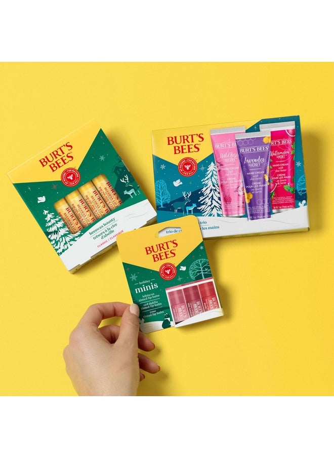 Burt’s Bees Gift 4 Lip Balms Stocking Stuffer, Beeswax Bounty Classic Set, Beeswax Moisturizing Lip Balm
