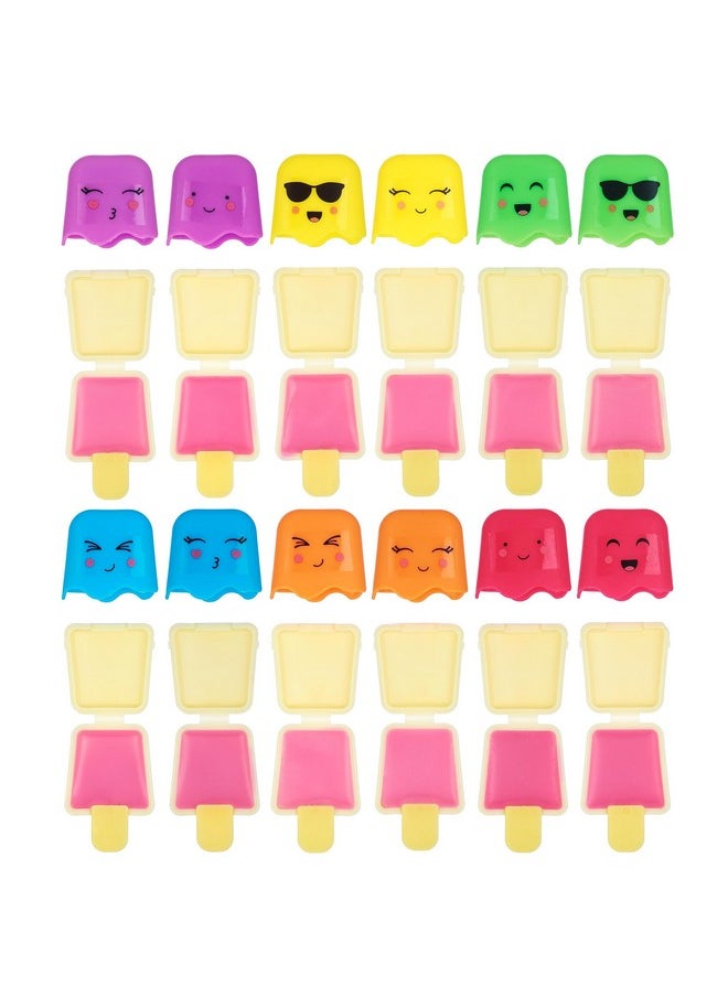 Expressions 12pc Pucker Pop Novelty Lip Gloss Set - Girls Cosmetics Mini Popsicle Lip Gloss Collection, Lip Gloss for Kids, Safe, Non Toxic Kids Makeup Set