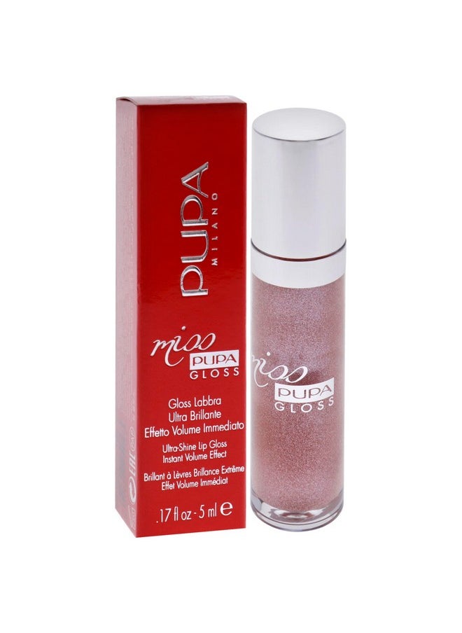 Pupa Milano Lip Gloss, Miss Milano - Extreme Shine, Instant Volume Effect, Moisturizing, Non-Sticky, Creamy Texture, Enchanted Moment - 0.17 Oz