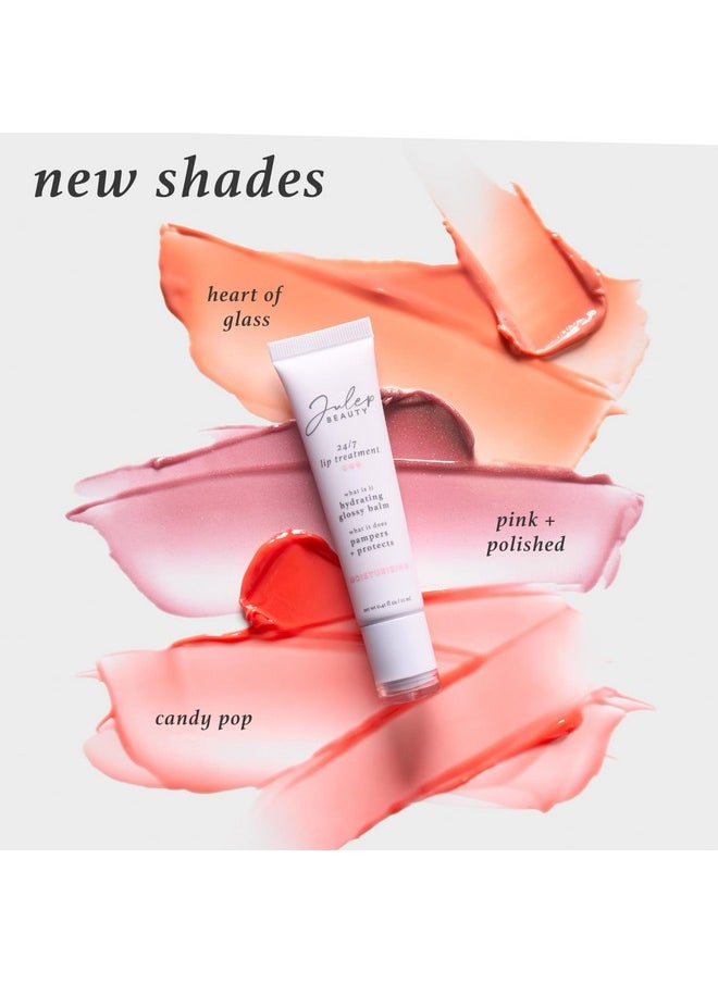 Julep 24/7 Lip Treatment Hydrating Glossy Balm Trio - Barely There, Gotta Glow, Pink and Polished - Holiday 2024 Gift Set for Moisturized, Glossy Lips - Vegan & Cruelty-Free
