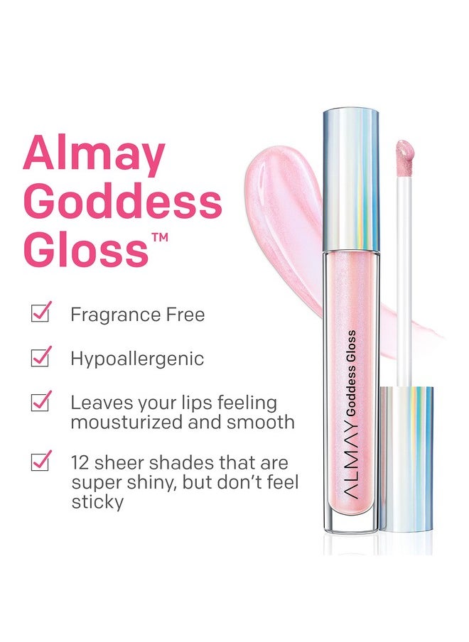 Almay Lip Gloss, Non-Sticky Lip Makeup, Holographic Glitter Finish, Hypoallergenic, 200 Angelic, 0.9 Oz