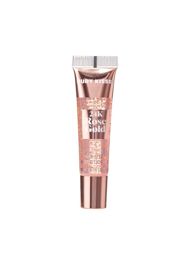 Ruby Kisses 24K Gold Oil Lip Gloss (3 Count, Rose Gold)