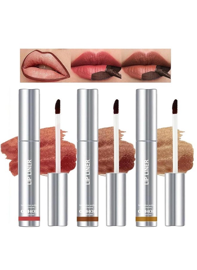 Detachable Lip Liner Set 3 Colors Peel lip liner Longwear and Pigmented Lip Pencil Peel Off Lip Stain