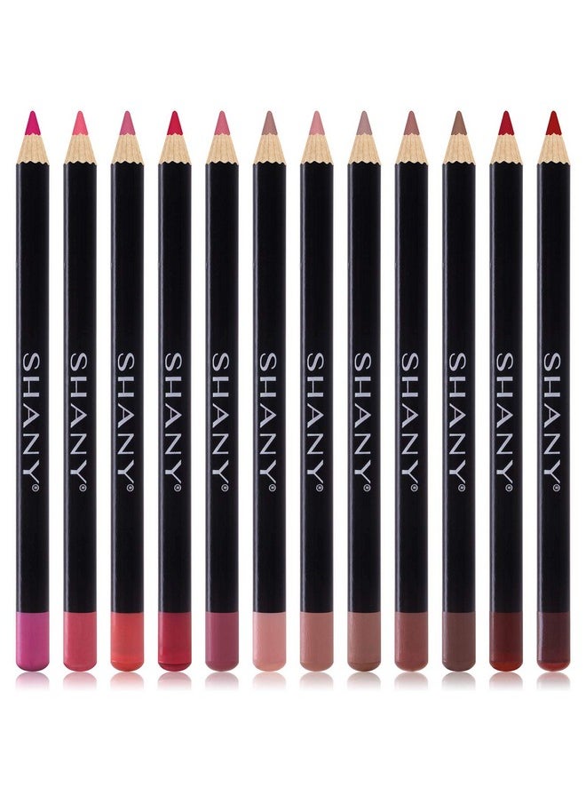 SHANY Dreamy Dozen Matte Lip Liner Set Vegan - Long-Lasting Professional Velvet Cruelty-Free Lipstick Pencils Pens in Varying Shades - Pack of 12