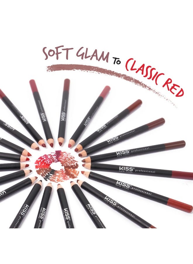 KISS New York Professional Slim Lip Pencil, Creamy Soft Lip Liner, Smooth Long-Lasting Rich Lip Color, Natural Lip Makeup, Water-Resistant Lip Crayon (Mauve)