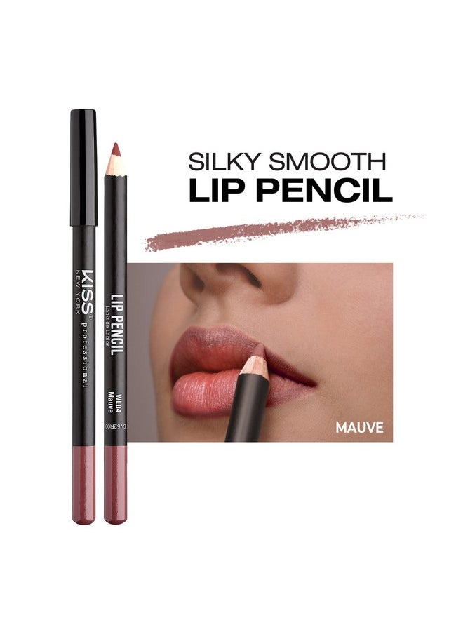 KISS New York Professional Slim Lip Pencil, Creamy Soft Lip Liner, Smooth Long-Lasting Rich Lip Color, Natural Lip Makeup, Water-Resistant Lip Crayon (Mauve)
