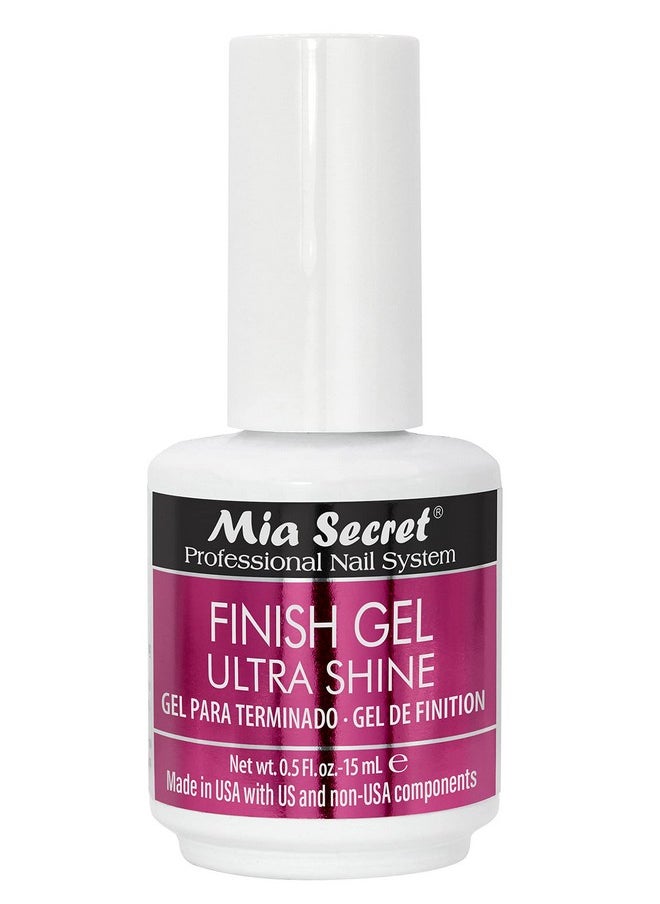 Mia Secret UV Finish Gel 15 ml - Professional High Gloss Gel Top Coat for Enhanced Acrylic Nails Finish