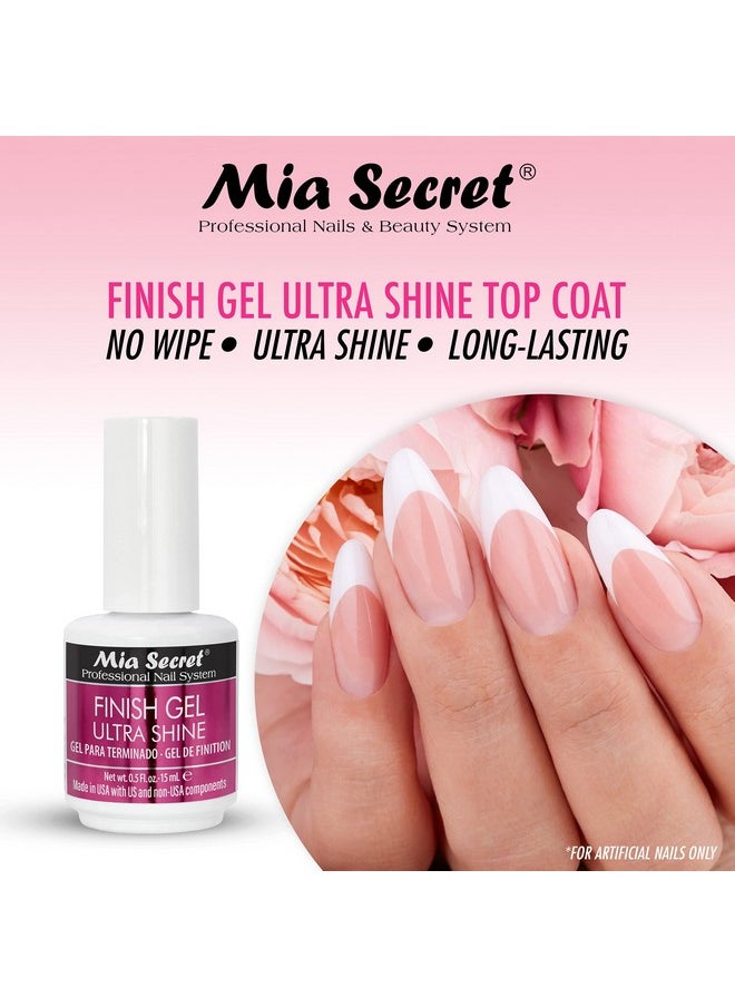 Mia Secret UV Finish Gel 15 ml - Professional High Gloss Gel Top Coat for Enhanced Acrylic Nails Finish