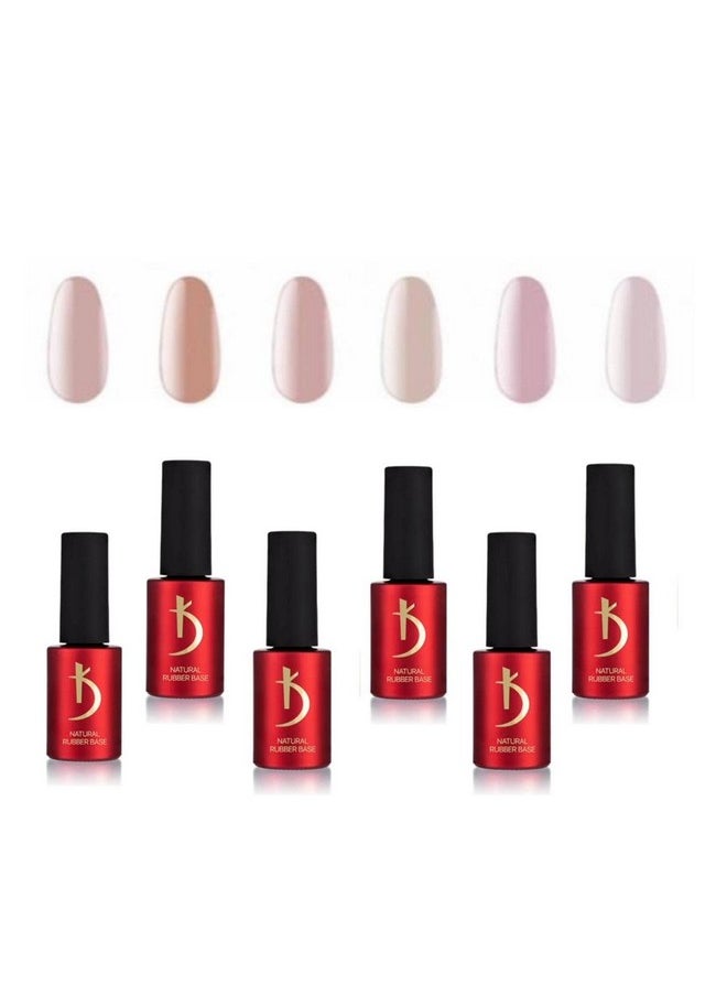 Kodi Professional Natural Rubber Base Set |Thick Transparent Gel Base with Enhanced Adhesion | Gel Rubber Base in Nude Shades | Quick and Easy Curing | Viscous Consistency