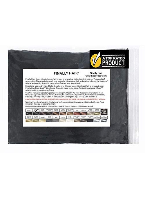 Finally Hair Fibers Refill Bag - 56 Grams of Premium Hair Loss Concealer in a Refill Bag (Dark Salt & Pepper)
