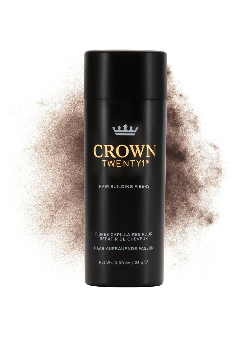 CROWN Hair Building Fibers (28g) - Instantly Cover Fine & Thinning Hair for a Thicker, Fuller Look - A Natural Keratin Concealer - 13 Shades for Men & Women - Medium Brown