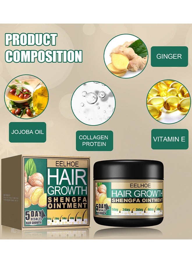 Ginger Hair Growth Shengfa Ointment, Ginger Germinal Conditioner, 5 Days Hair Regrowth Cream, Moisturizing Scalp Massage Follicle Ginger Essence Cream For Hair Loss And Hair Thinning Treatment