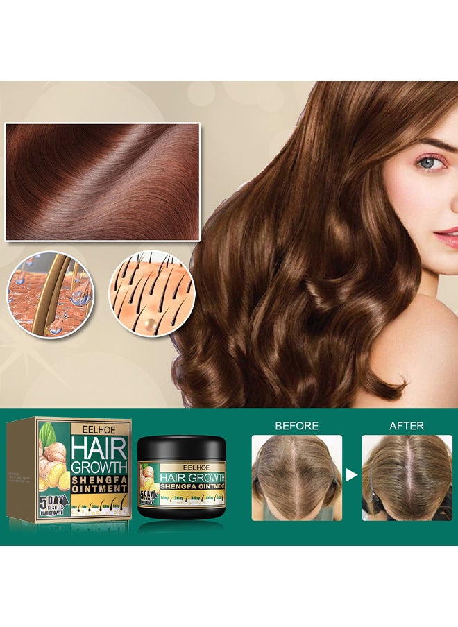 Ginger Hair Growth Shengfa Ointment, Ginger Germinal Conditioner, 5 Days Hair Regrowth Cream, Moisturizing Scalp Massage Follicle Ginger Essence Cream For Hair Loss And Hair Thinning Treatment