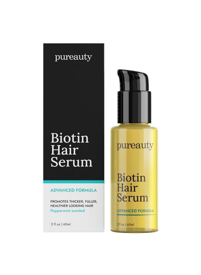 Biotin Hair Growth Serum Advanced Topical Formula To Help Grow Healthy, Strong Hair Suitable for Men and Women of All Hair Types Hair Loss Support By Pureauty Naturals 2 Fl Oz (Pack of 1)