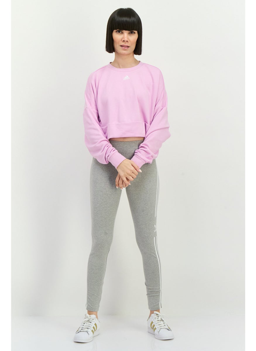 Women Sportswear Fit Long Sleeve Training Sweatshirt, Pink