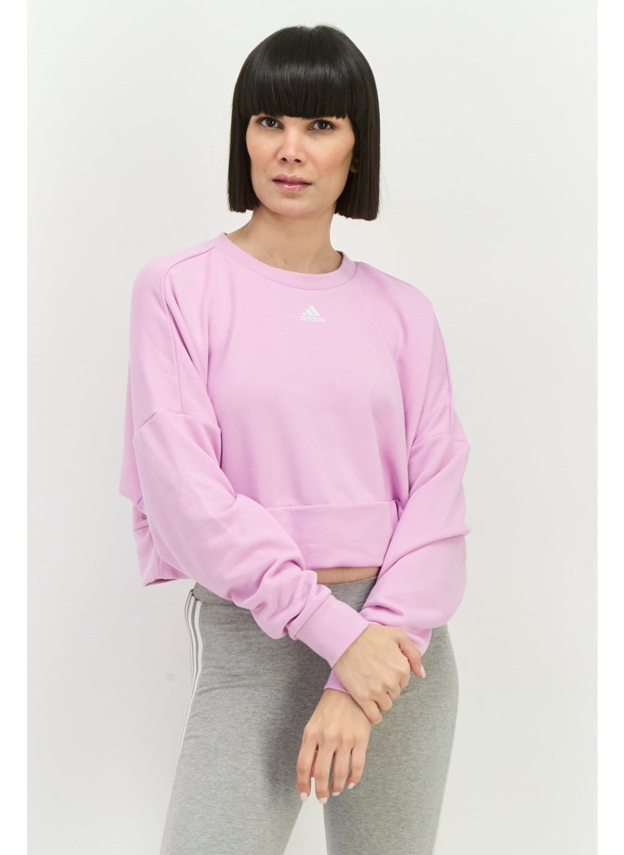 Women Sportswear Fit Long Sleeve Training Sweatshirt, Pink