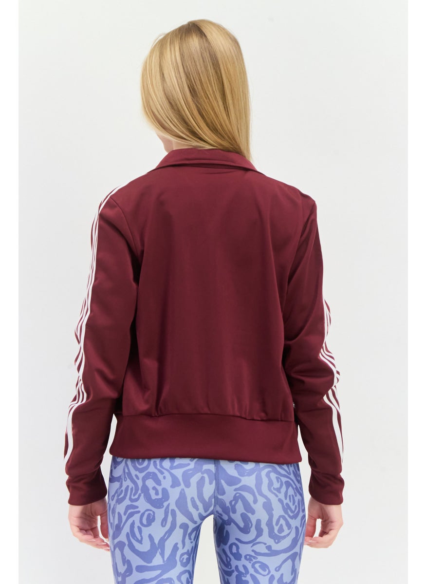 Women Sportswear Fit Embroidered Logo Long Sleeve Oudoor Sweatshirt, Maroon