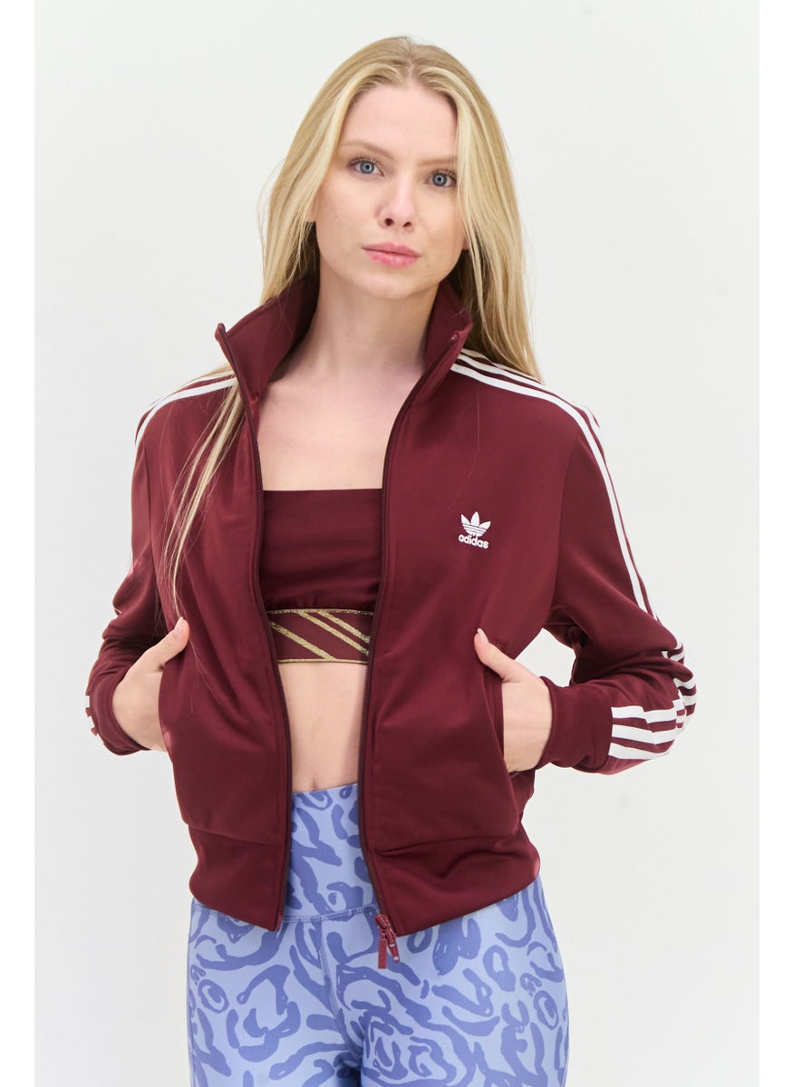 Women Sportswear Fit Embroidered Logo Long Sleeve Oudoor Sweatshirt, Maroon