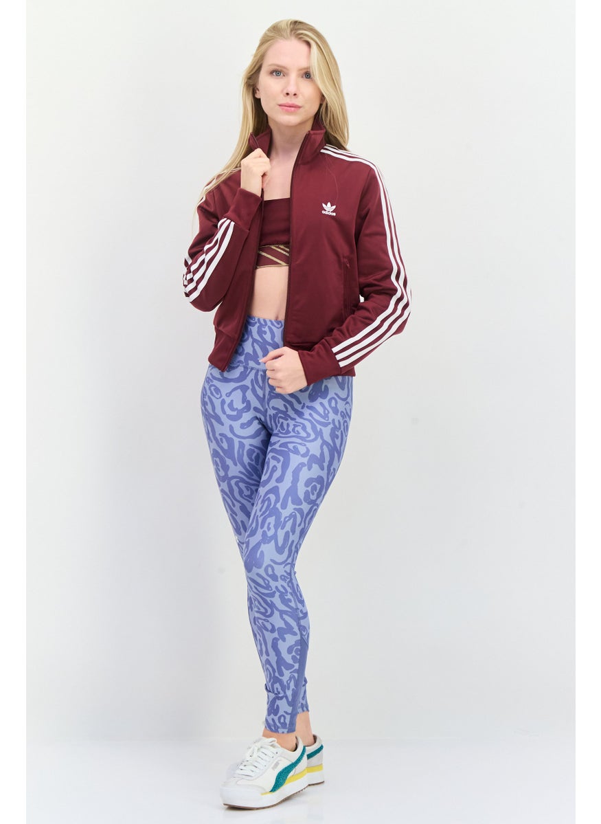 Women Sportswear Fit Embroidered Logo Long Sleeve Oudoor Sweatshirt, Maroon