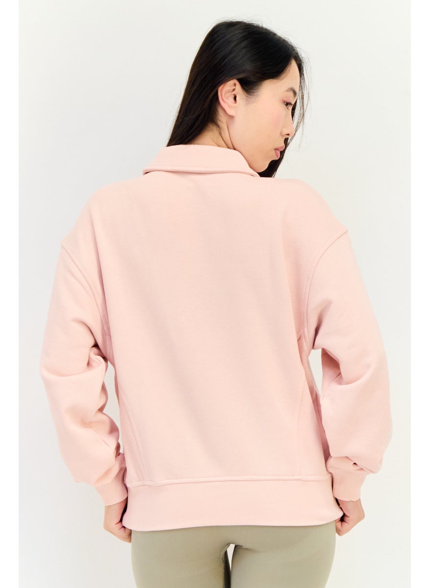 Women Sportswear Fit Long Sleeve Outdoor Sweatshirt, Pink