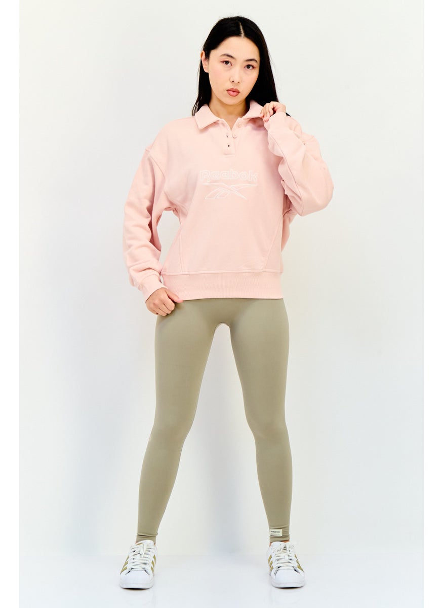 Women Sportswear Fit Long Sleeve Outdoor Sweatshirt, Pink