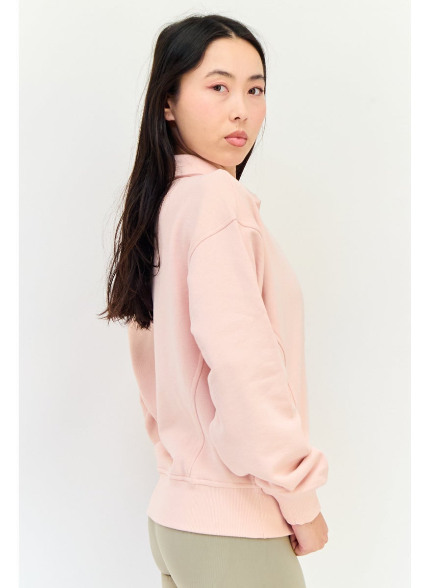 Women Sportswear Fit Long Sleeve Outdoor Sweatshirt, Pink