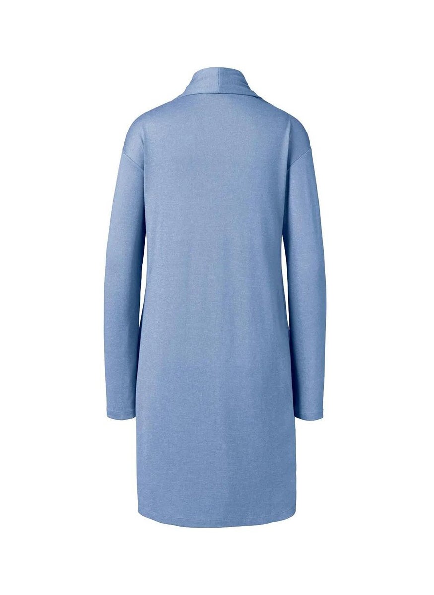 Women Regular Fit Plain Long Sleeve Open Front Cardigan, Blue