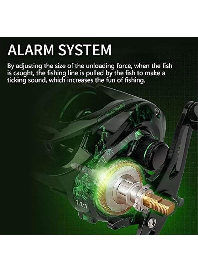 Fishing Baitcasting Reel, Baitcaster Fishing Reels with 18+1BB Stainless Steel Ball Bearings,Magnetic Braking System for Fishing Saltwater Freshwater, Available in 7.1: 1