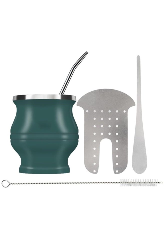 Yerba Mate Cup and Bombilla Set 180ml Yerba Mate Set Includes a Modern Mate Cup Yerba Mate Shaper Set Mate Bombilla Straws and a Cleaning Brush