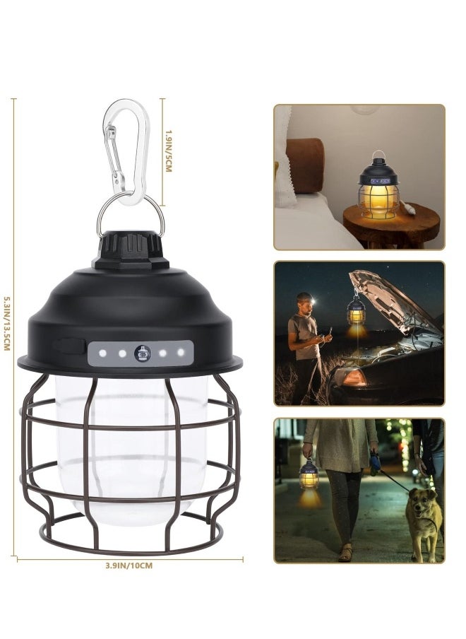 LED Camping Light Rechargeable Portable Tent with Clip Hook 3 Mode IPX4 Waterproof  Lantern Flashlight Hurricane Emergency Survival Pack Hiking Fishing Home