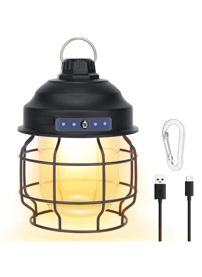 LED Camping Light Rechargeable Portable Tent with Clip Hook 3 Mode IPX4 Waterproof  Lantern Flashlight Hurricane Emergency Survival Pack Hiking Fishing Home